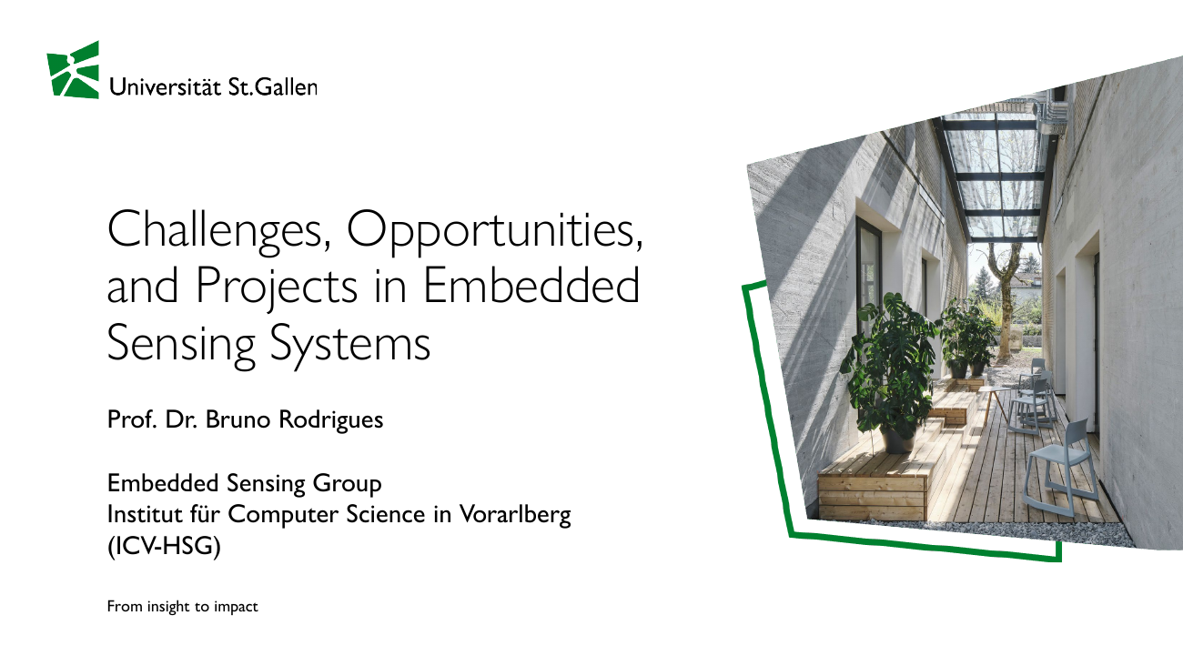 Title slide: Challenges, Opportunities, and Projects in Embedded Sensing Systems