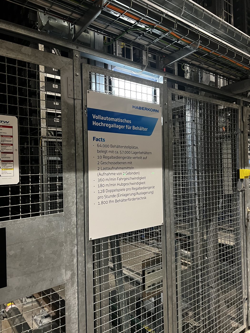 Haberkorn's automated storage system during the workshop tour