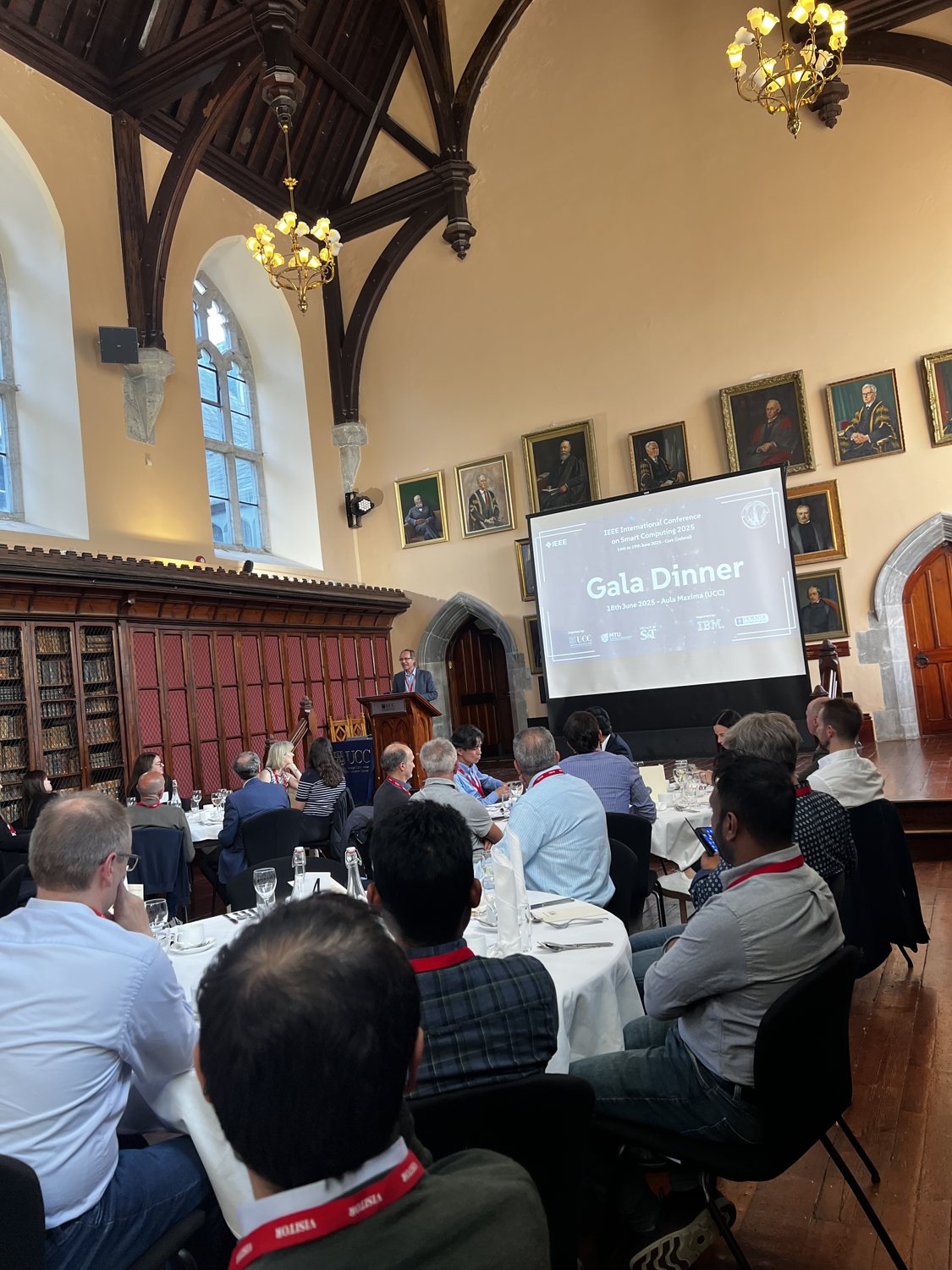The SmartComp 2025 gala dinner in the Aula Maxima at University College Cork