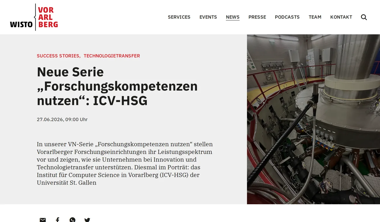 The WISTO article on wisto.at
